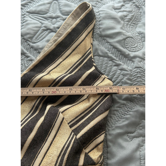 J.Crew Black Cream Striped Fit Flare Dress 4P Petite V-Neck A-Line - Picture 10 of 12